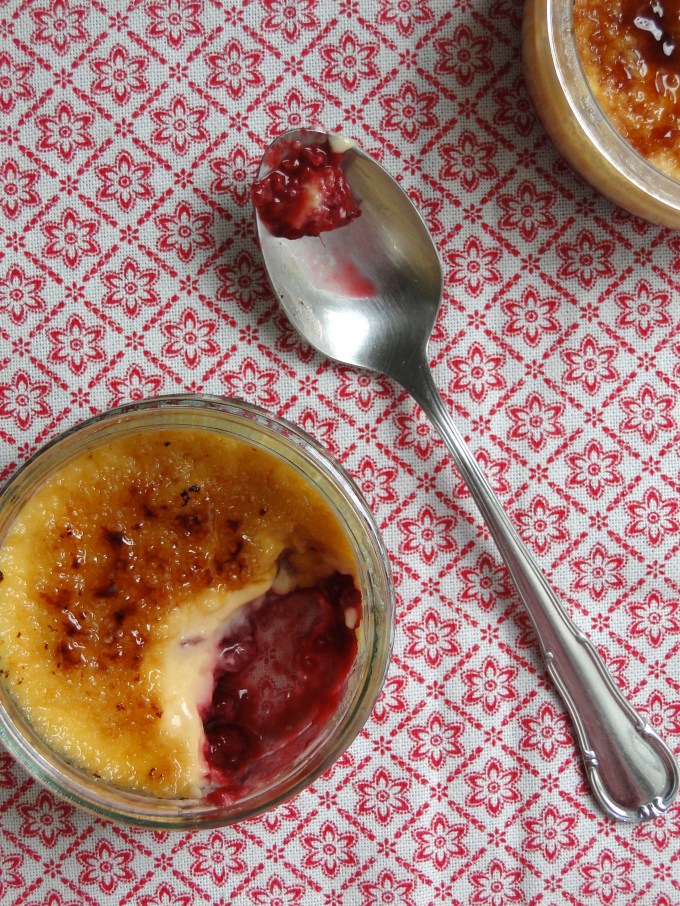 Lavender raspberry crème brûlée