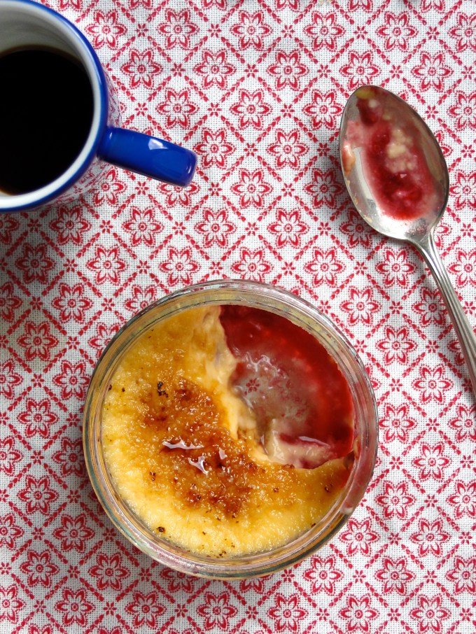 Lavender raspberry crème brûlée